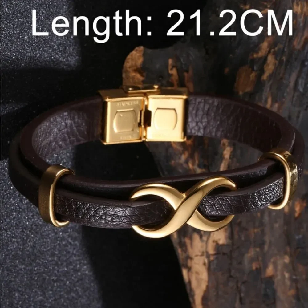 Men Infinity Decor Bracelet PU for Jewelry Gift and for a Stylish Look - Picture 3 of 13